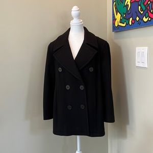 Black Jones NY 100% wool pea coat 10P
